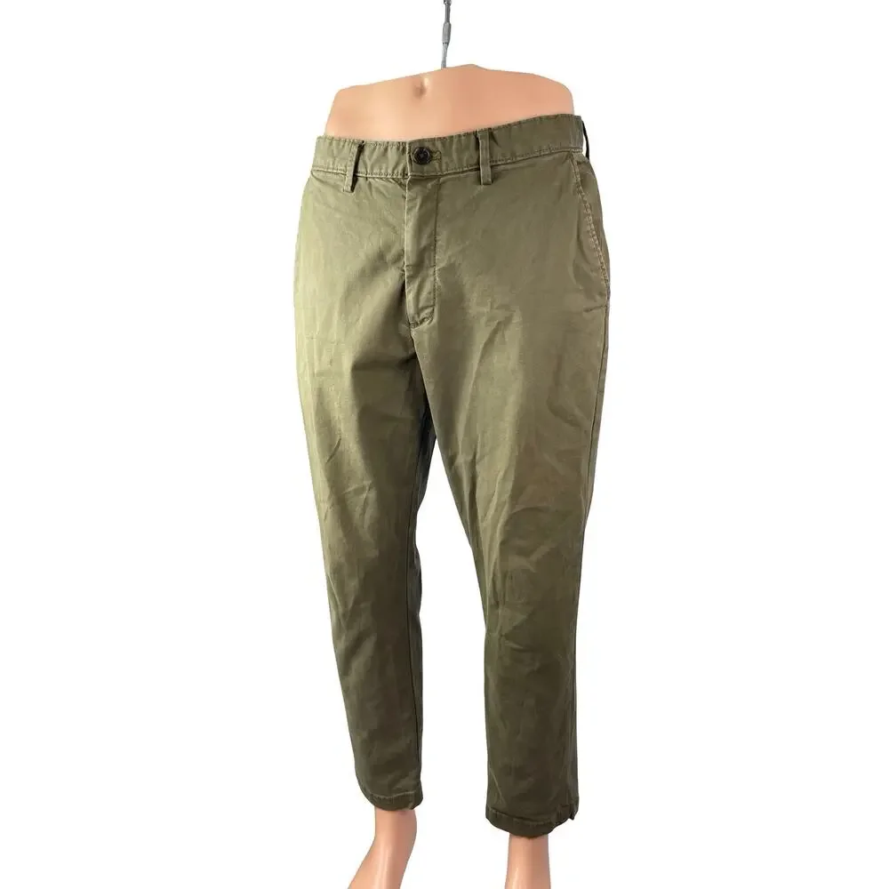 Banana Republic Mens Green Athletic Fit Tapered Trousers Denim Jeans Pants 32x30